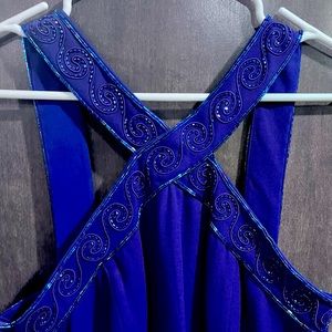 Rimini formal / prom dress floor length beaded blue size 12